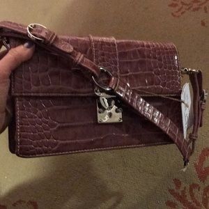 Perlina Italy shoulder bag Burgundy faux snakeskin
